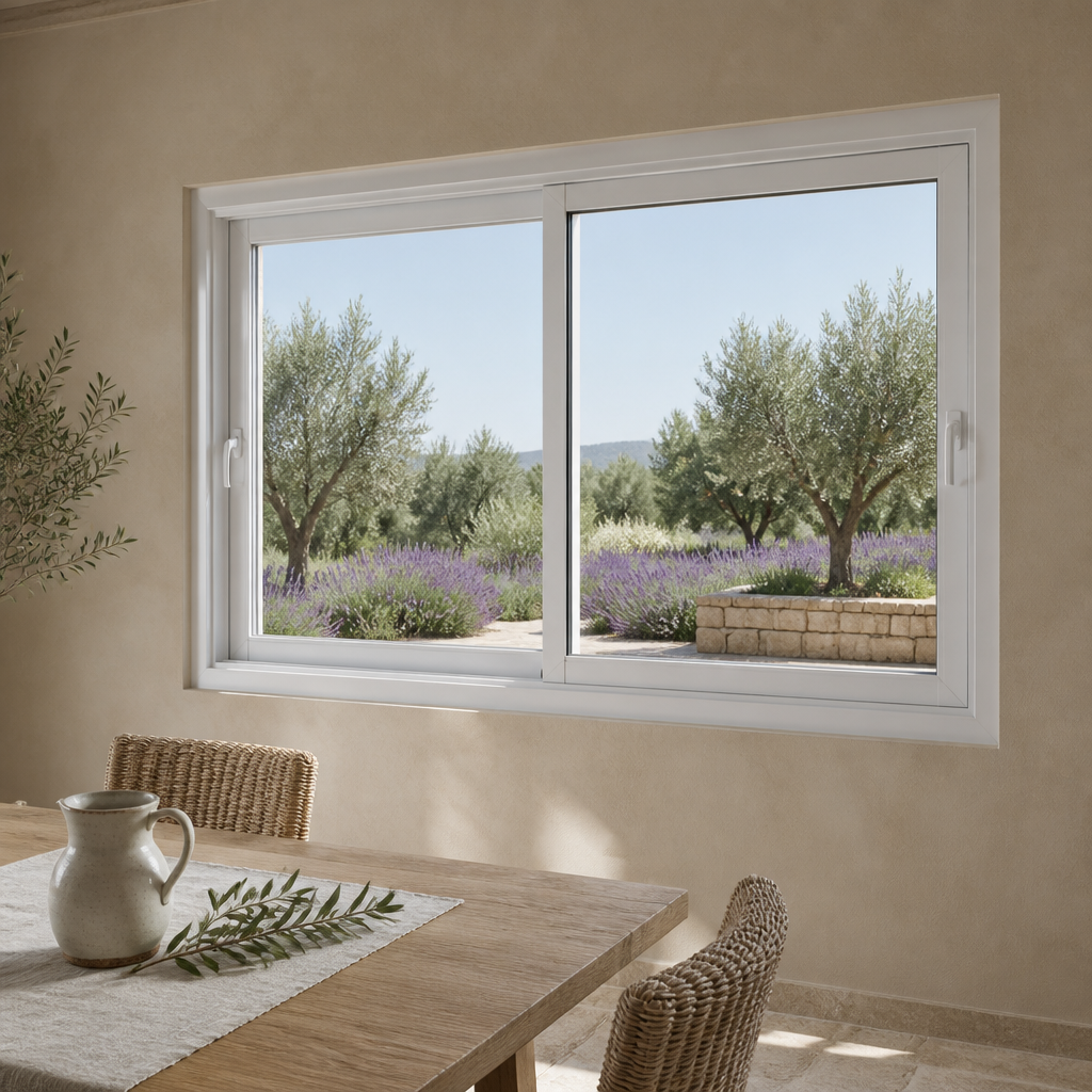 UPVC Sliding Window - Exterior Perspective View | OPPGATE